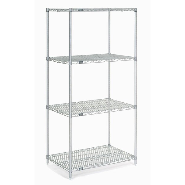 Nexel Chrome Wire Shelving, 36W X 24D x 86H 24368C - main